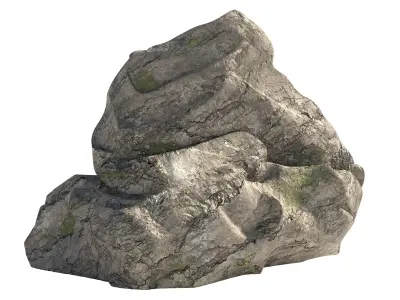 Sharp Cliff rock Low-poly 3D model
