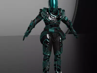 Soldier Space Suit Low-poly 3D model