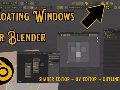 Floating windows addon for Blender 3D model