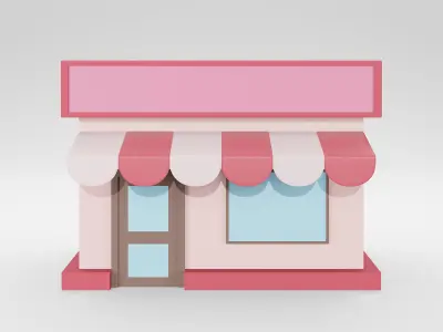 Cute Cartoon Store 3D Model 3D model