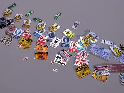 Signs 54 Low-poly 3D model