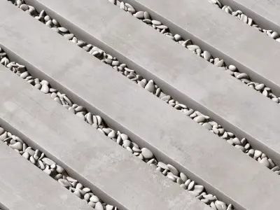 Paving road long plate pabble n2 3D model