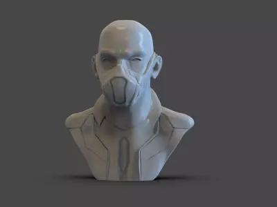 Sci Fi Men Bust 3D print model