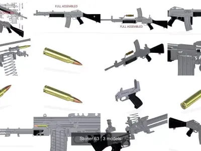Stoner 63 3D Model Pack
