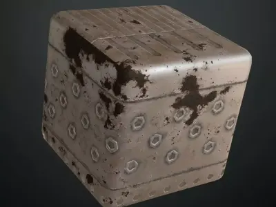 Panel Patterns Rust Metal Trimsheet Transparent PBR Seamless Texture