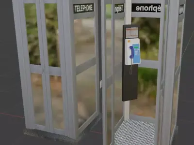 80s 90s French Phone Booths 3D model