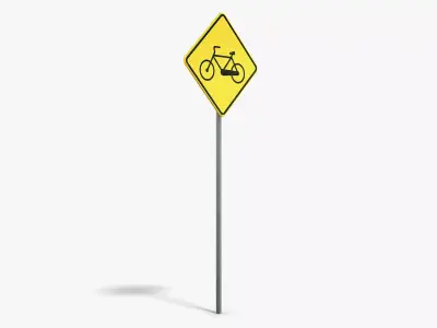 Bike Sign Low-poly 3D model