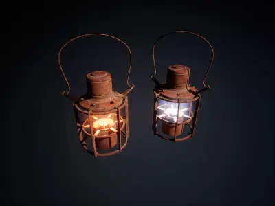 Lantern game ready Low-poly 3D model