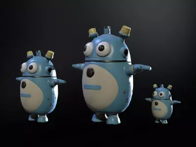 Minirobotic3Pack2 Low-poly 3D model