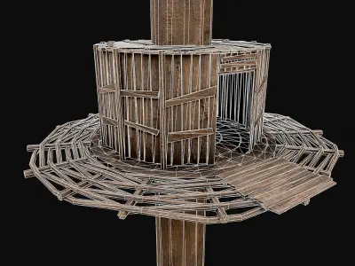 Wooden Tree House Shelters and Platforms 2 Low-poly 3D model