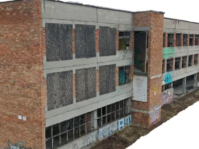  Abandoned Buildings Pack Low-poly 3D model