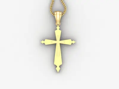 Light Gold 18K Cross Pendant 2CP038 3D print model