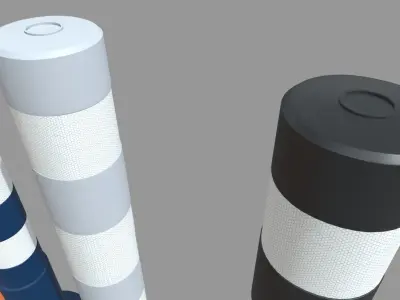 Bollards 02 Low-poly 3D model