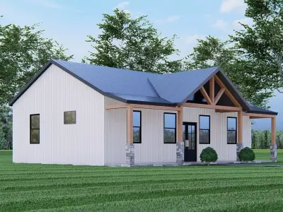 Barndominium House  3D Model OBJ FBX DWG SKP  Renders 3D model