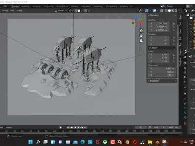 Star Wars atats low poly model render in blender Low-poly 3D model
