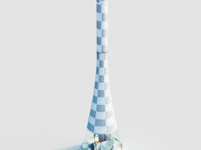 Fireplace LINEA 914 exclusively glazed Low-poly 3D model