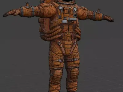 Astronaut spacesuit low poly Low-poly 3D model purchase