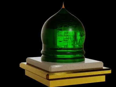 Mosque-Dome Green 3D 3D model