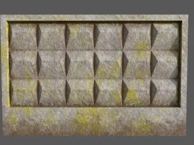 Old soviet factory fence Low-poly 3D model