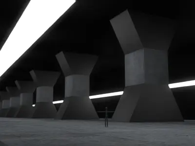 Sci Fi WareHouse 3D model 11