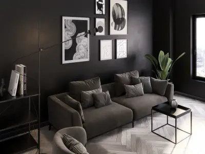 livingroom scene 02 3D model