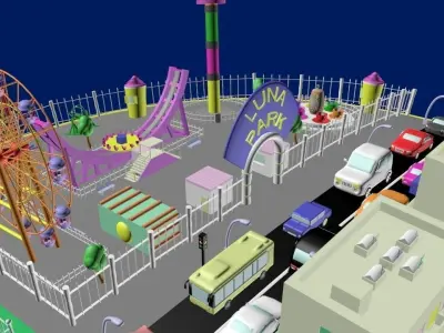 Village - Urban Low-poly 3D model