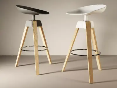 Plumage two modern bar stools 3D model