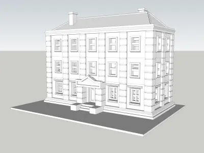 City Hall Government Department with Shop by Outland Models Low-poly 3D model