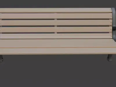 Classic Park Bench 3D model buy