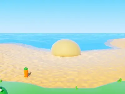 cartoon beach 3D model purchase
