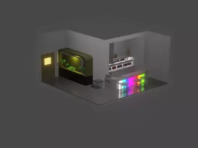 The bar room with light in it Free 3D print model