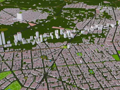 Mexico City USA Feb 2021 Low-poly 3D model Low-poly 3D model