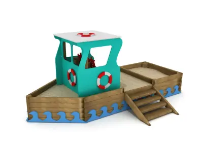 This is Kids Game Play Equipment 015 Wooden Ship 3D model