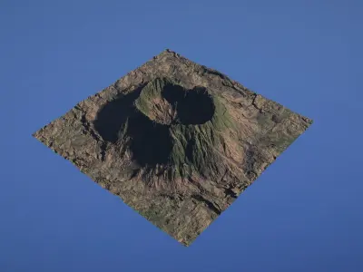 Landscape Environment Volcano Snow 44 Low-poly 3D model