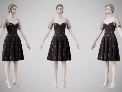 Dress 09 Light Burst Static Low-poly 3D model