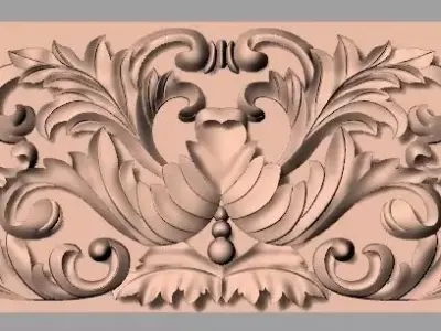 Door decorative flower 3D STL model used for CNC router E34 3D model