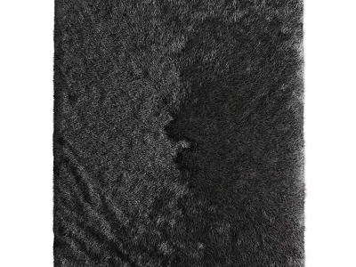 Gray short pile rug 3D model
