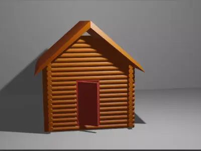 a log house 3D model