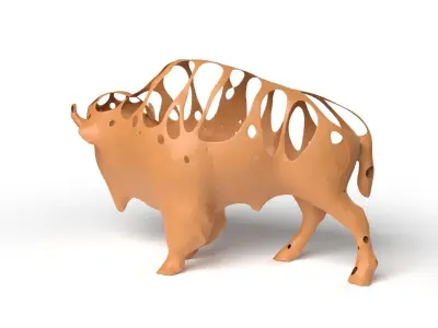 Bison Dust Voronoi Low-poly 3D model