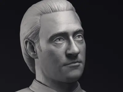 Brent Spiner as Lt Commander Data bust Printable 3D Model 3D print model