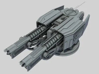Sci-fi gun turrets 3D Model Pack