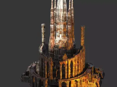 CHATEAU Fortress fantasy castle Garden  3D model