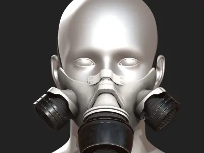 Gas mask scifi military combat 3d model low poly  Low-poly 3D model