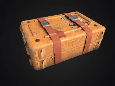 Sci-fi Crate Yellow Low-poly 3D model