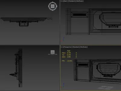 Sci-Fi Computer Wall Segment Low-poly 3D model