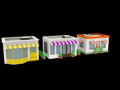 Anim Shops for Games AR VR Environments 3D model