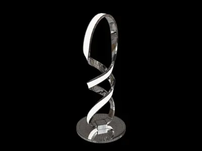 Contemporary Minimalist Curved Led Desk Lamp Low-poly 3D model