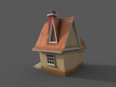 Stylize house model for game project Low-poly 3D model