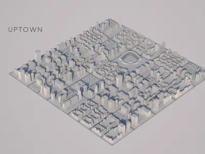 Low Poly City Pack 3D model