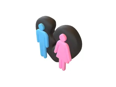 Divorce Symbol v1 004 Low-poly 3D model